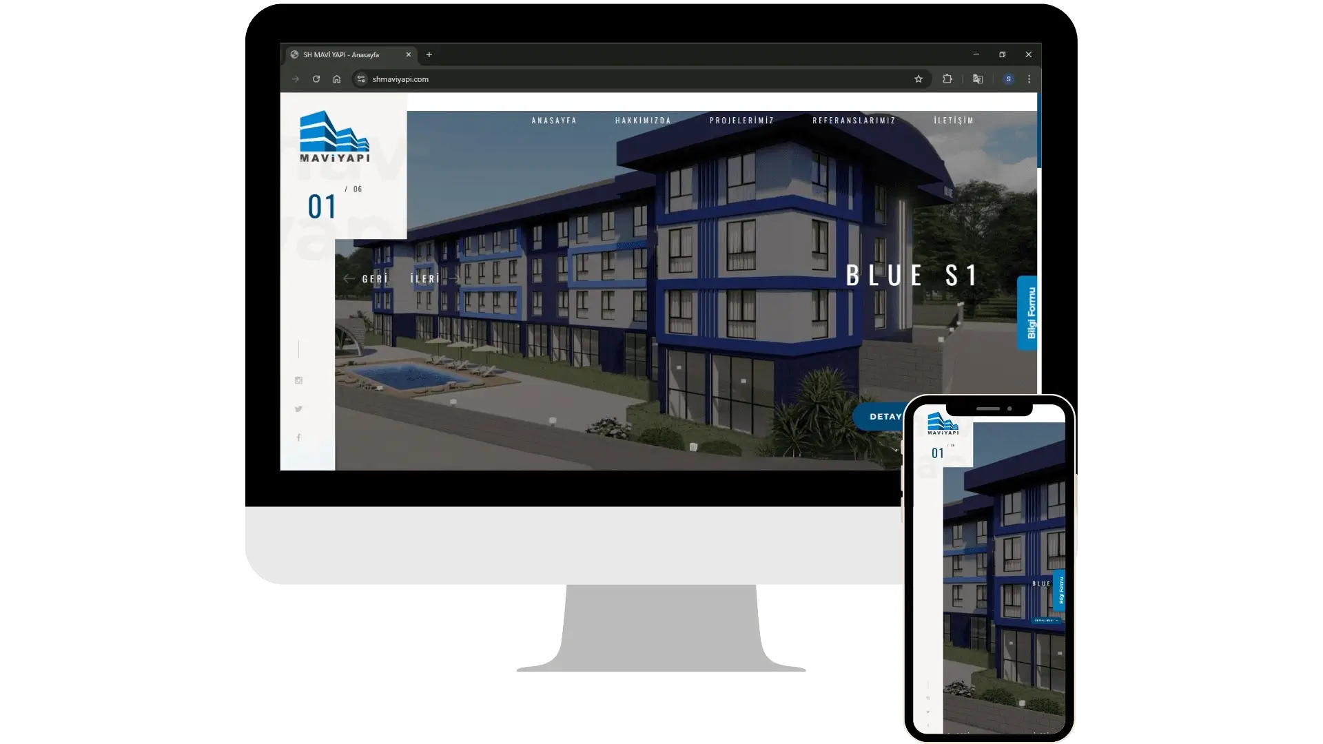 Mavi Yapı Web Sitesi Düzenleme